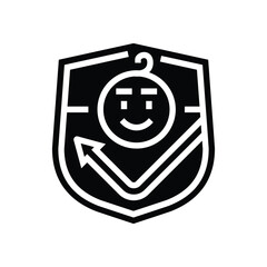 childproof locking system glyph icon vector illustration