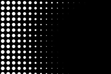 White Halftone Dots on Black Gradient Fade