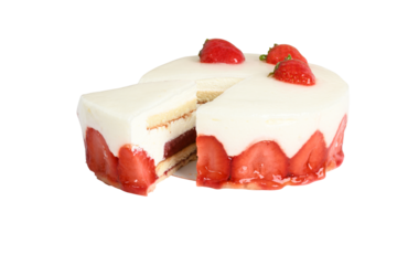 Strawberry Cake cut out isolated transparent background