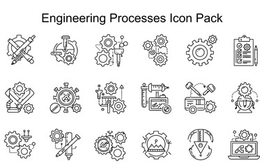 Fototapeta premium Engineering Processes Icon Pack