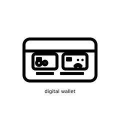 Obraz premium Digital wallet premium animated icon SVG with hover effect scaling 15% and color changing to dark gray. Perfect fintech symbol for mobile payment apps and electronic banking