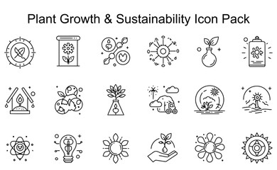 Fototapeta premium Plant Growth & Sustainability Icons