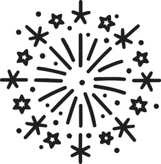 fireworks vector silhouette drawing