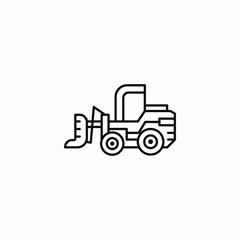front loader excavator icon sign vector