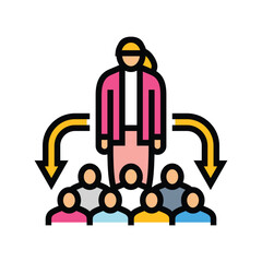 shared leadership roles color icon vector illustration