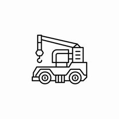 mobile crane vehicle icon sign vector