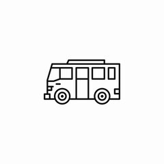 passenger bus transport icon sign vector
