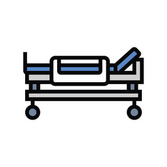 hospital bed availability color icon vector illustration
