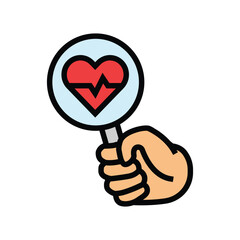 health screening color icon vector illustration