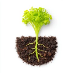 A health-focused and vibrant piece of kale accompanied by microgreens, set against a white background and appearing exceptionally fresh