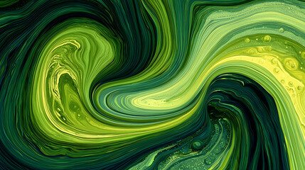 Abstract Green Background with Gradient Layers and Organic Flow