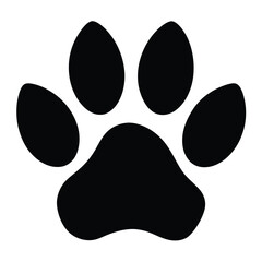 Simple black paw print graphic on a clean white background