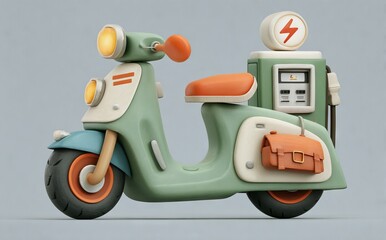 Charging at a station, an electric motorcycle embodies the principles of sustainable transportation, urban mobility, and eco-friendly living