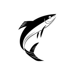 Creative silhouette pictograms of various fish designs showcasing aquatic life in a minimalist style