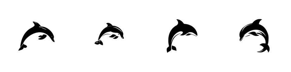 Creative dolphin silhouette pictograms for use in design, presentations, and educational materials