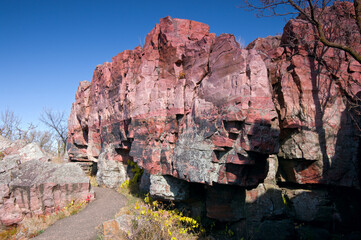 along the circle trail at pipestone national monument in pipestone minnesota