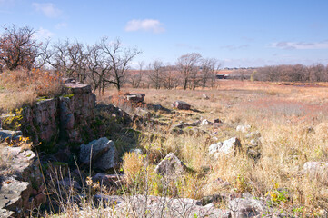 pipestone national monument prairie landscape and visitor center along the circle trail in pipestone minnesota 
