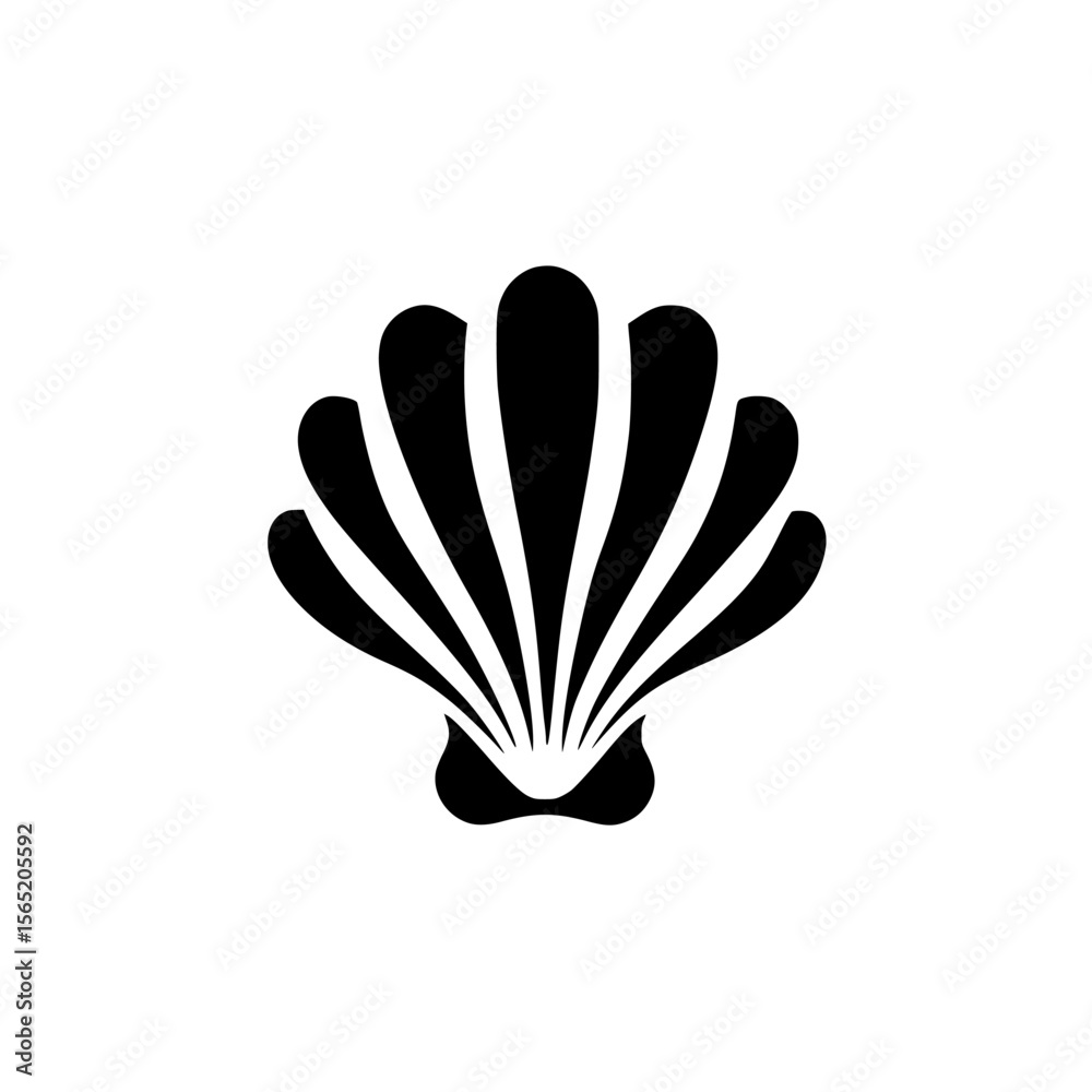 Poster silhouette pictogram of a shell design used for various graphic projects and applications in differe