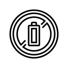 Fototapeta premium battery not included line icon vector illustration