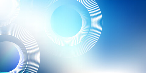 Futuristic Blue Abstract Background with Circular Line Patterns. Vector EPS 10