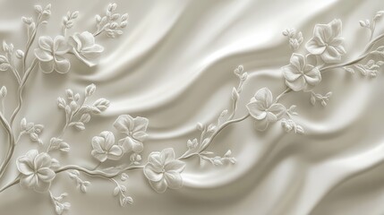 Ornate floral design on draped fabric.
