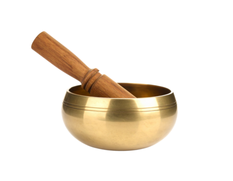 Meditation Singing Bowl with Energy Lines – Spiritual Transparent Background PNG Element