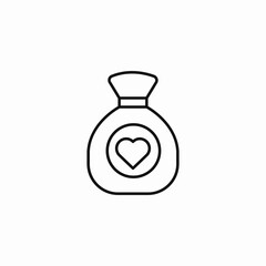 charity love bag icon sign vector