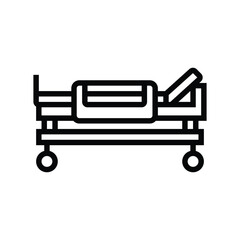 hospital bed availability line icon vector illustration