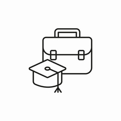 education briefcase icon sign vector