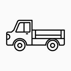 Fototapeta premium Simple line art truck illustration, for websites and apps