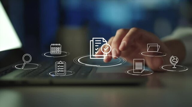 Business audit concept, Compliance with internal organization financial services regulation, financial examination for business and financial management system - Powered by Adobe