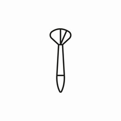 makeup fan brush icon sign vector