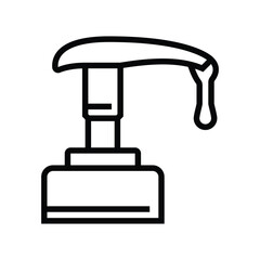 soap droplet falling from nozzle line icon vector illustration