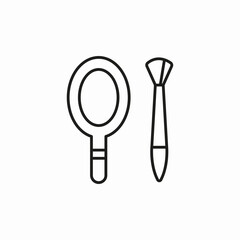 makeup mirror brush icon sign vector