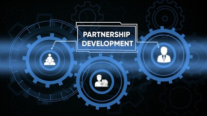 Obraz premium Partnership development concept illustrating teamwork cooperation and business strategy implementation