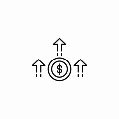 money growth arrows icon sign vector