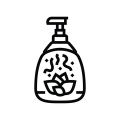 soap bottle floral scent icon line icon vector illustration