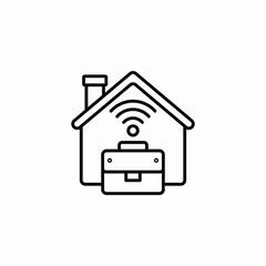 remote work setup icon sign vector