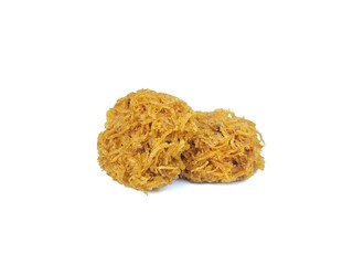 kremes snack or Indonesian snack made from sweet potatoes and palm sugar isolated white background.