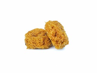 kremes snack or Indonesian snack made from sweet potatoes and palm sugar isolated white background.