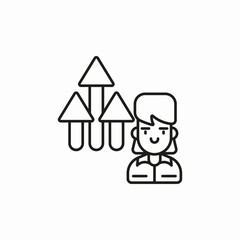 woman career growth icon sign vector