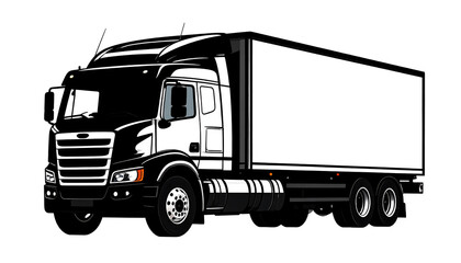 A semi Truck lorry Png Silhouette 