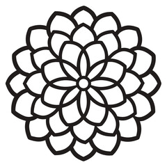 Perfect Symmetrical Dahlia Blossom Botanical Garden View