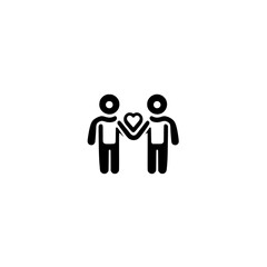 Fototapeta premium Vector icon of people holding hands with love symbolizing unity connection and deep affection