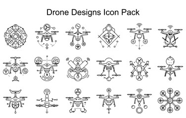 Obraz premium Drone Designs Icon Pack