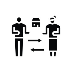 woman man sharing household chores glyph icon vector illustration