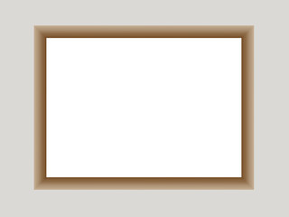 Wooden brown frame blank mock up design for your pictures vector template