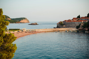 Fototapeta premium Scenic Coastal View with Historic Buildings