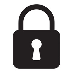 Simple Black and White Padlock Icon Emphasizing Security and Protection Represents Secure Access System or Encrypted Data Solution