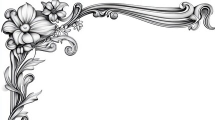 Ornate corner design with floral motifs.